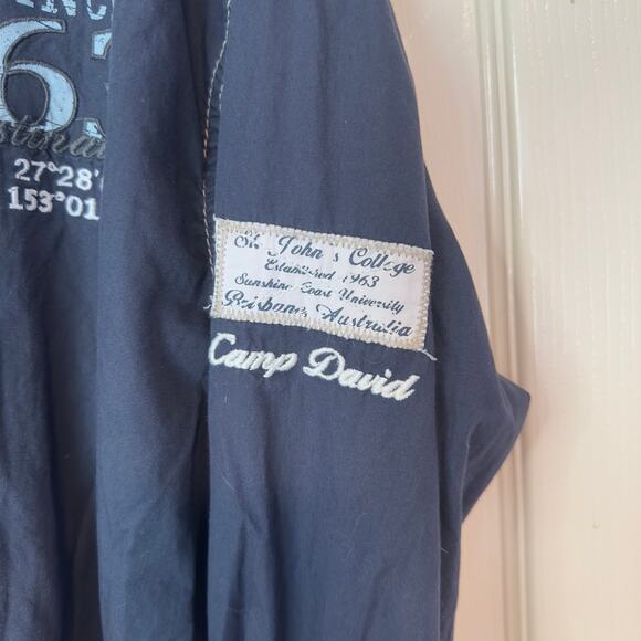 Camp David Australia Men’s Button Down Embroidered Shirt Size XL Graphic Rugby - Picture 7 of 9